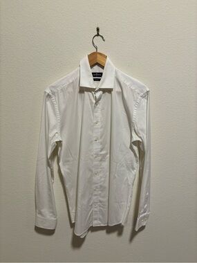 Cafe Coton White Men’s Dress Shirt - Classic Collar